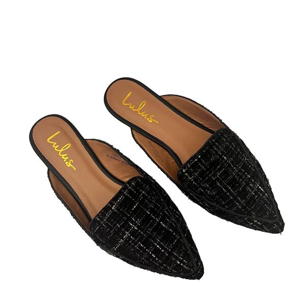 Lulus Black loafer slides Size 8.5 - Picture 1 of 5
